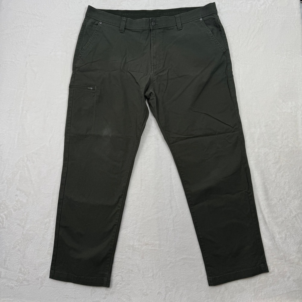 Weatherproof Utility Pants Mens 40x30 Olive Green Stretch Canvas Trail Cargo
